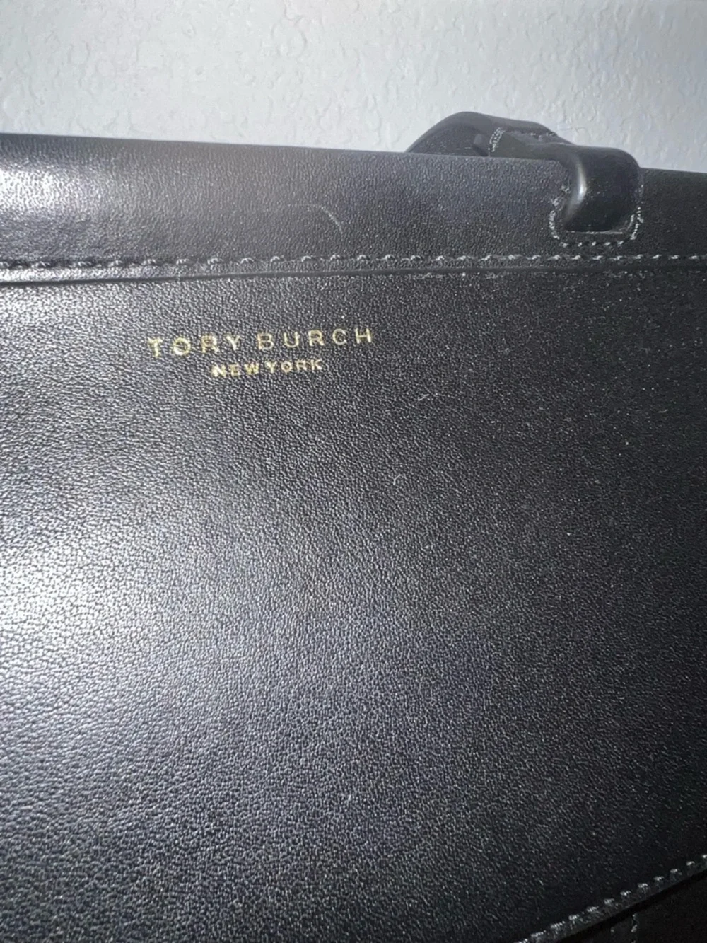 Tory Burch Black Leather Structured Briefcase